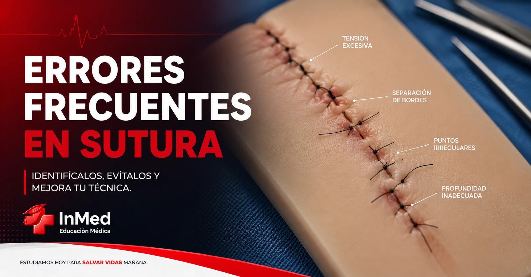Errores frecuentes al suturar: guía para estudiantes