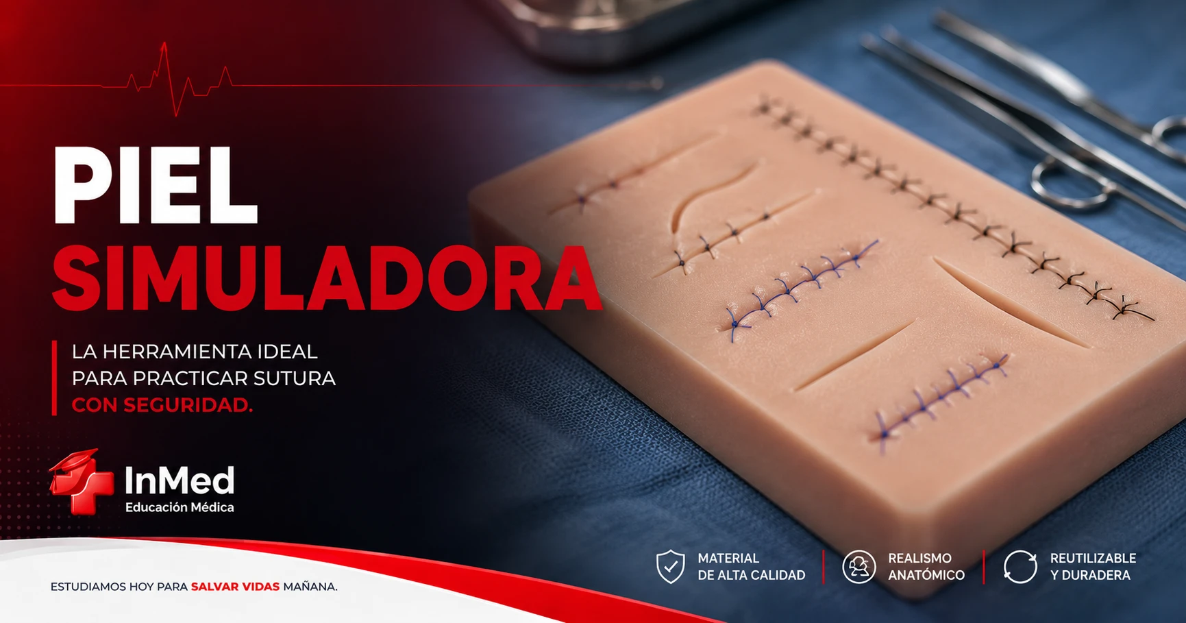 Piel simuladora para sutura: guía para estudiantes